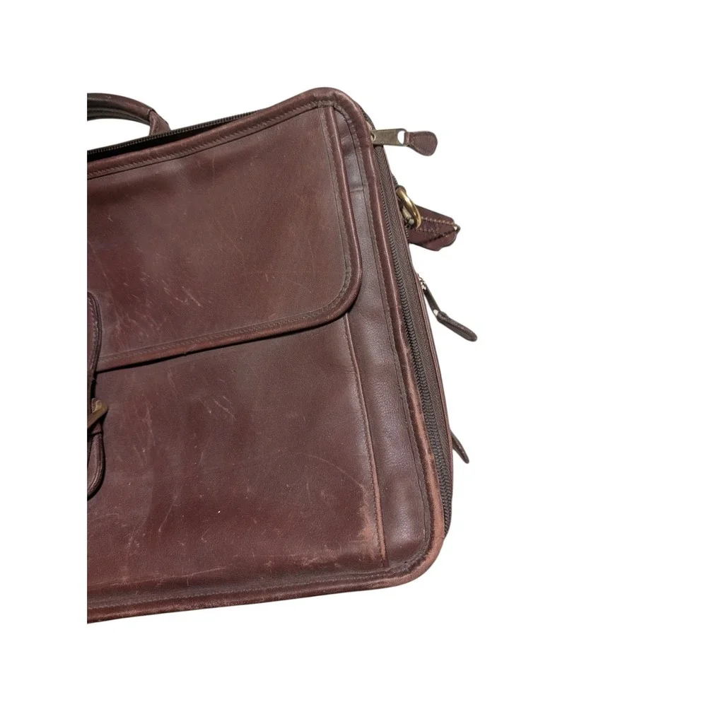 Vintage Coach Leather Briefcase Mahogany Brown Laptop Bag Portfolio Business Bag